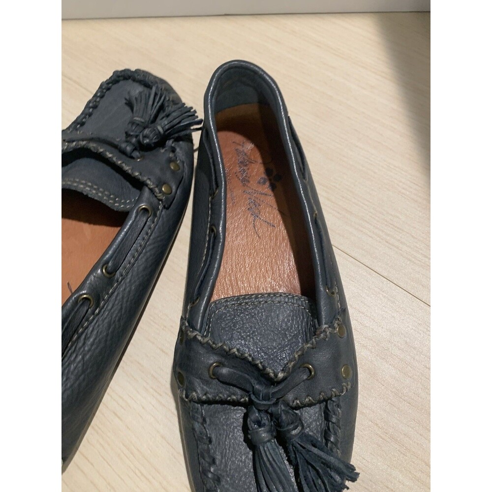 Patricia Nash Blueish Gray Leather Tassel Loafer Women's Sz 9.5" memory foam - Picture 8 of 14
